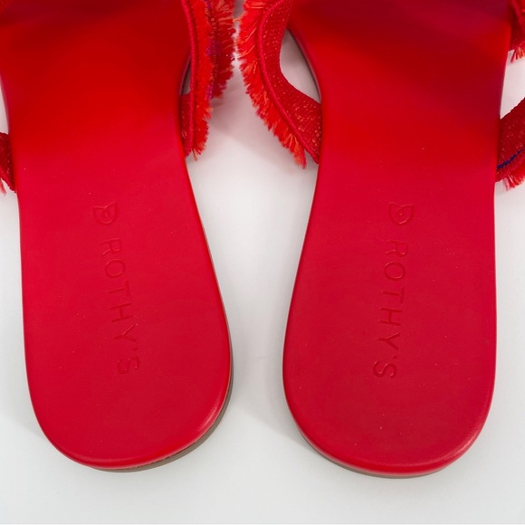 Rothy’s Triple Band Fringe Sandals in Bright Red Women’s - Picture 4 of 5